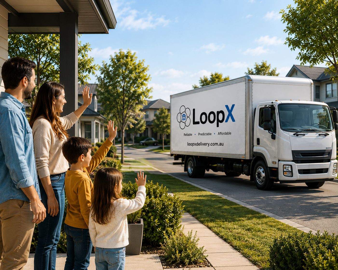 Delivery vehicle operating on a fixed LoopX route